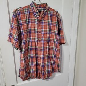 Land's End Plaid Short Sleeve Shirt - Multicolor SZ L